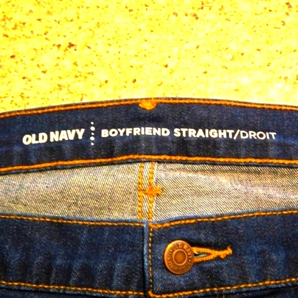 Old Navy Boyfriend Straight/Droit Blue Jeans Stretch Cotton Blend Women Size 18R - Picture 5 of 12